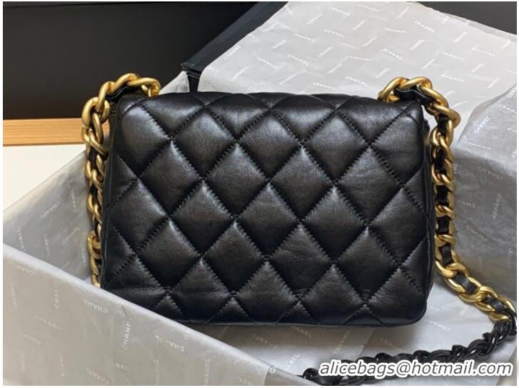 Grade Quality Chanel small Shoulder Bag Lambskin&Gold-Tone Metal AS3206 black