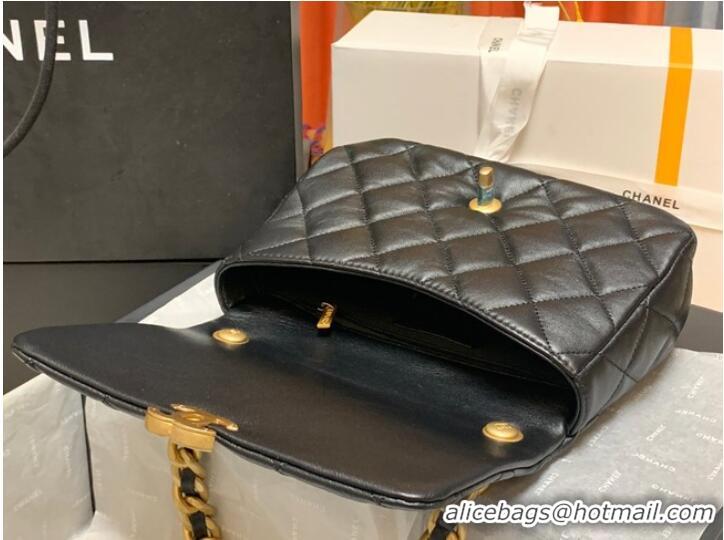 Grade Quality Chanel small Shoulder Bag Lambskin&Gold-Tone Metal AS3206 black