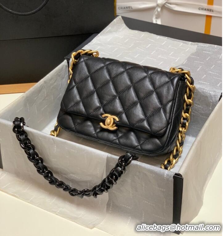 Grade Quality Chanel small Shoulder Bag Lambskin&Gold-Tone Metal AS3206 black