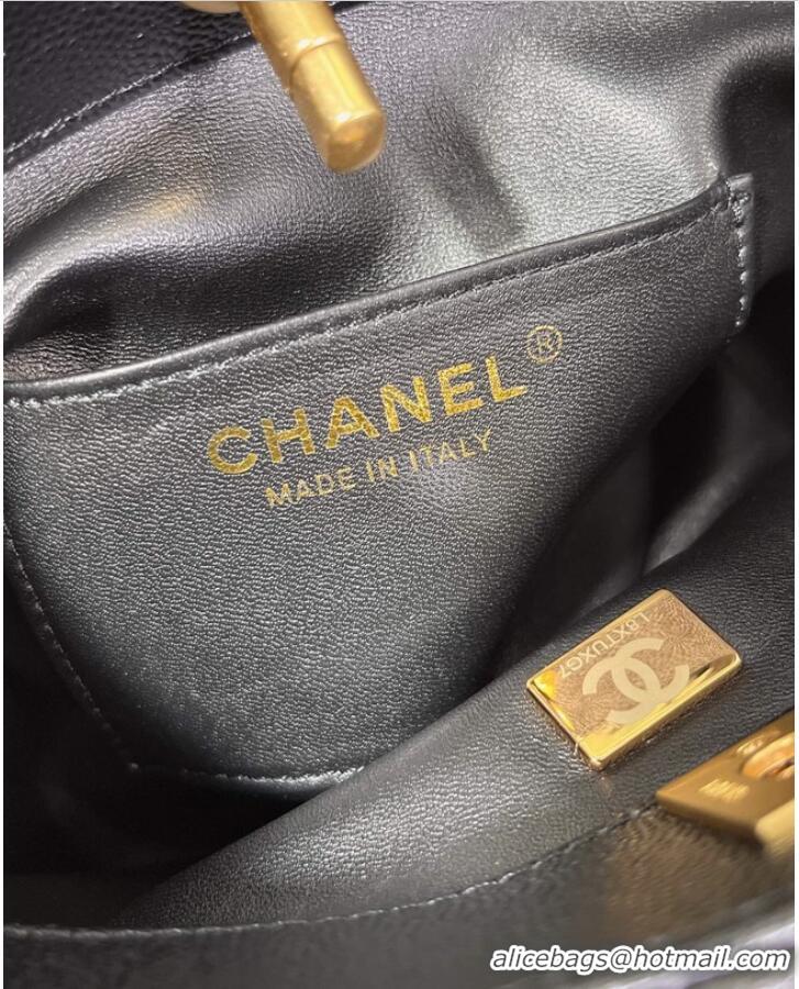 Discount Chanel Shoulder Bag Grained Calfskin&Gold-Tone Metal AS3223 black