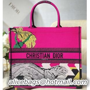 New Discount DIOR BOOK TOTE BAG TOILE DE JOUY M1286 Tiger Pink