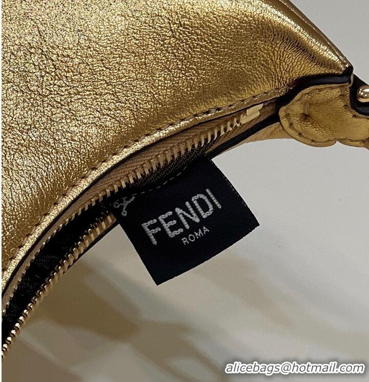 Super Quality Fendi Praphy Original Leather Big FENDI Logo Mini Bag 80056S Gold