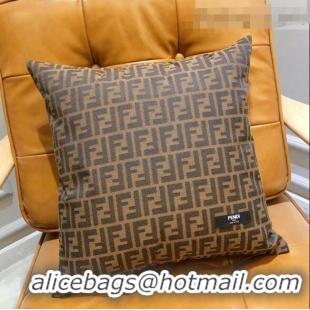 Top Grade Fendi Case FF Throw Pillow F1338 Dark Brown 2021