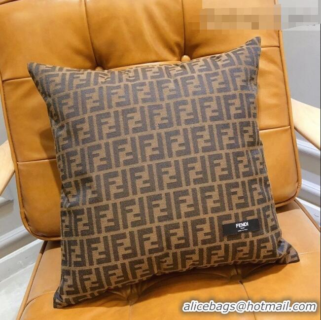 Top Grade Fendi Case FF Throw Pillow F1338 Dark Brown 2021