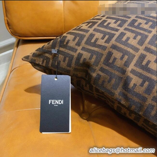 Top Grade Fendi Case FF Throw Pillow F1338 Dark Brown 2021