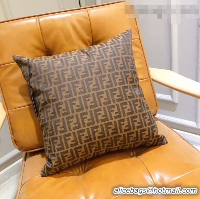 Top Grade Fendi Case FF Throw Pillow F1338 Dark Brown 2021