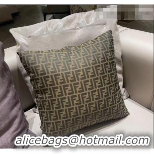 Inexpensive Fendi FF Sqaure Pillow 45x45cm F1339 Beige 2021