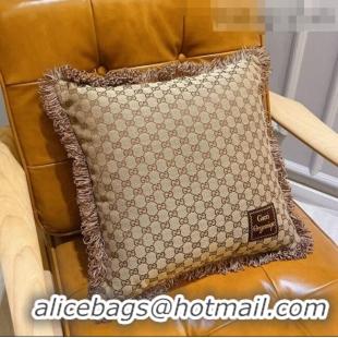 Promotional Gucci GG Case Throw Pillow G1339 Brown 2021