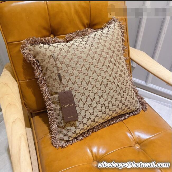 Promotional Gucci GG Case Throw Pillow G1339 Brown 2021