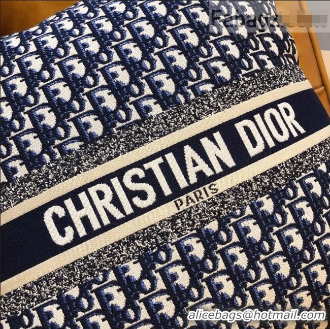 Top Grade Dior Large Sqaure Cushion in Blue Oblique Canvas CD1342 2021