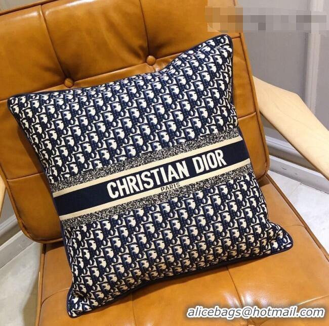 Top Grade Dior Large Sqaure Cushion in Blue Oblique Canvas CD1342 2021