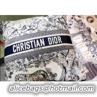 Promotional Dior Large Sqaure Cushion in Blue Toile de Jouy Embroidery 50x50cm CD1343 2021 