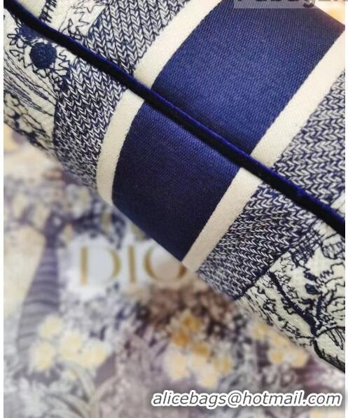 Promotional Dior Large Sqaure Cushion in Blue Toile de Jouy Embroidery 50x50cm CD1343 2021 