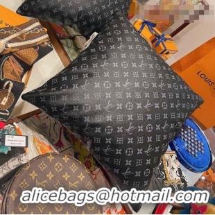 Super Quality Louis Vuitton Monogram Soft Leather Pillow 40x40cm LV0763 Black 2021 