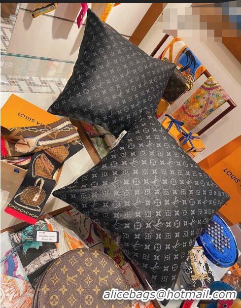 Super Quality Louis Vuitton Monogram Soft Leather Pillow 40x40cm LV0763 Black 2021 