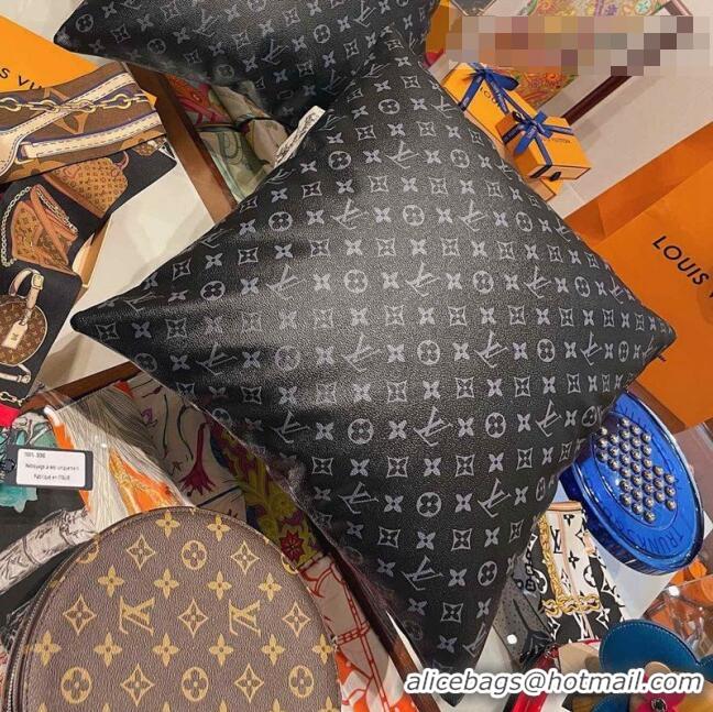 Super Quality Louis Vuitton Monogram Soft Leather Pillow 40x40cm LV0763 Black 2021 