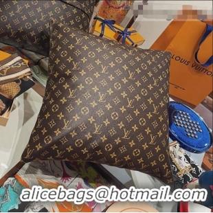 Good Product Louis Vuitton Monogram Soft Leather Pillow 40x40cm LV0763 Brown 2021