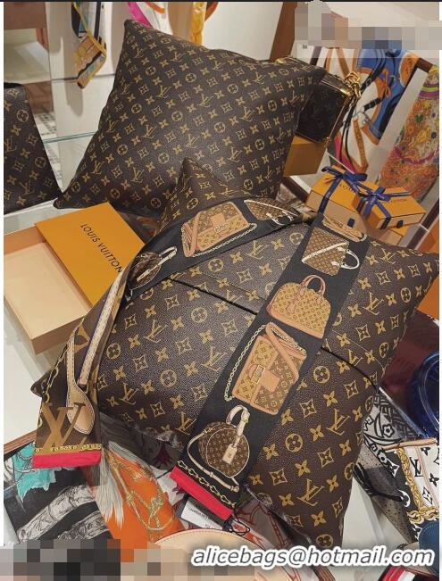 Good Product Louis Vuitton Monogram Soft Leather Pillow 40x40cm LV0763 Brown 2021