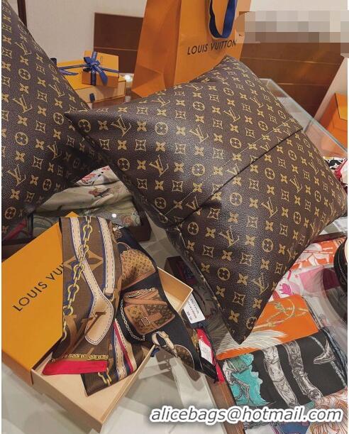 Good Product Louis Vuitton Monogram Soft Leather Pillow 40x40cm LV0763 Brown 2021