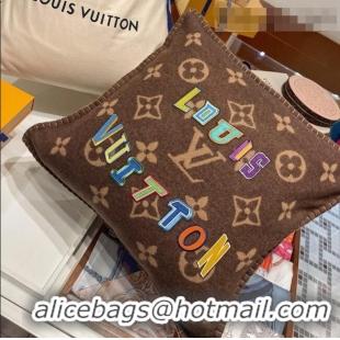 Good Product Louis Vuitton LVXNBA Letters Wool Cushion MP3037 Brown 2021