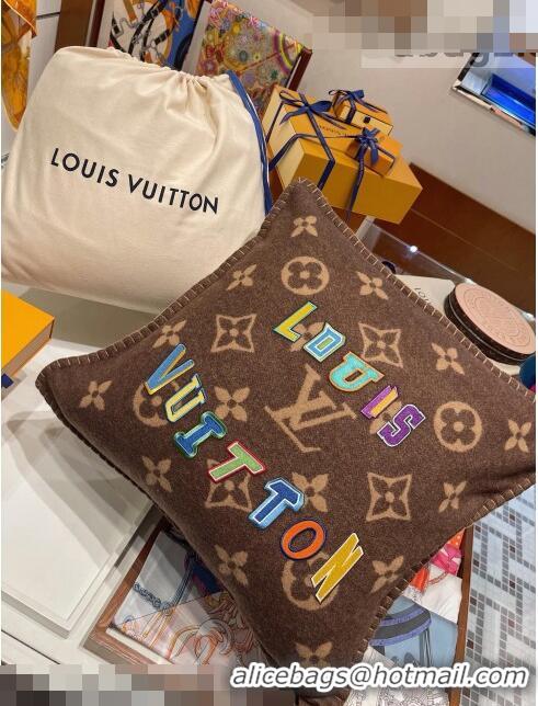 Good Product Louis Vuitton LVXNBA Letters Wool Cushion MP3037 Brown 2021