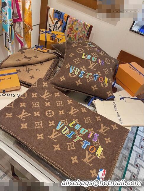 Good Product Louis Vuitton LVXNBA Letters Wool Cushion MP3037 Brown 2021