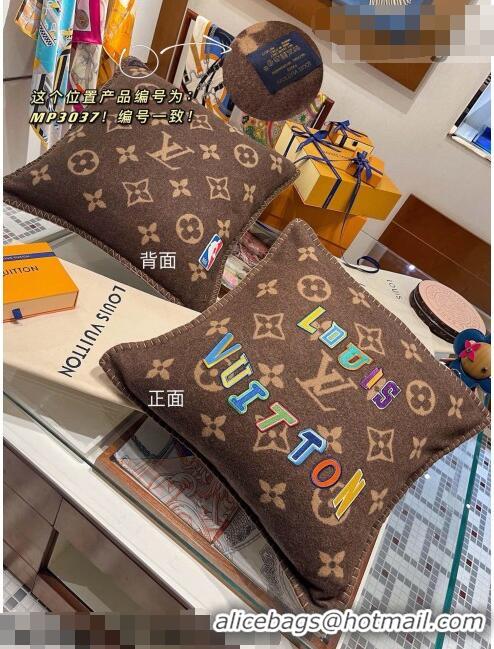 Good Product Louis Vuitton LVXNBA Letters Wool Cushion MP3037 Brown 2021