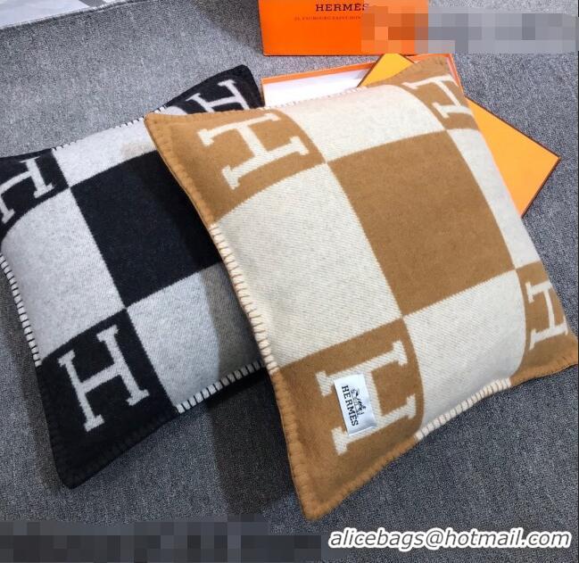 Pretty Style Hermes Avalon Wool Pillow 55x55cm H0149 Brown 2021