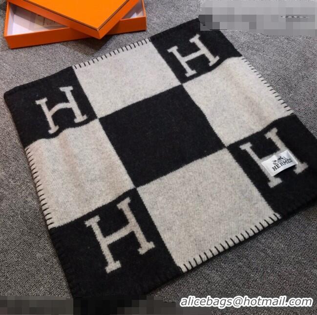 Shop Discount Hermes Avalon Wool Pillow 55x55cm H0149 Black 2021