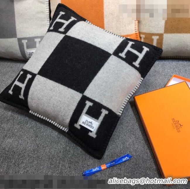 Shop Discount Hermes Avalon Wool Pillow 55x55cm H0149 Black 2021