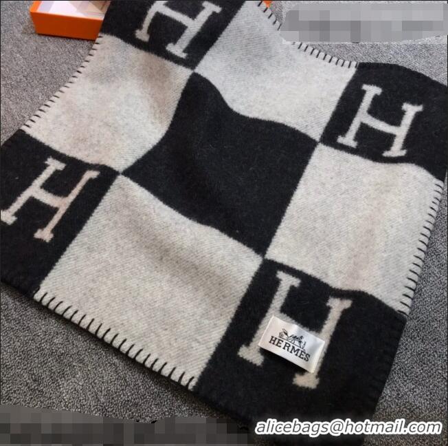 Shop Discount Hermes Avalon Wool Pillow 55x55cm H0149 Black 2021