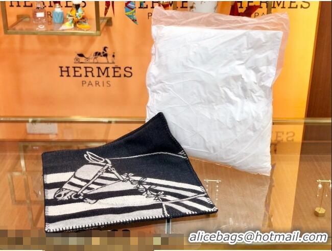 Low Cost Hermes Wool Pillow 50x50cm H110211 Black/Grey 2021