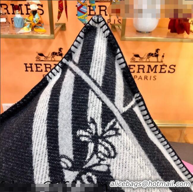 Low Cost Hermes Wool Pillow 50x50cm H110211 Black/Grey 2021