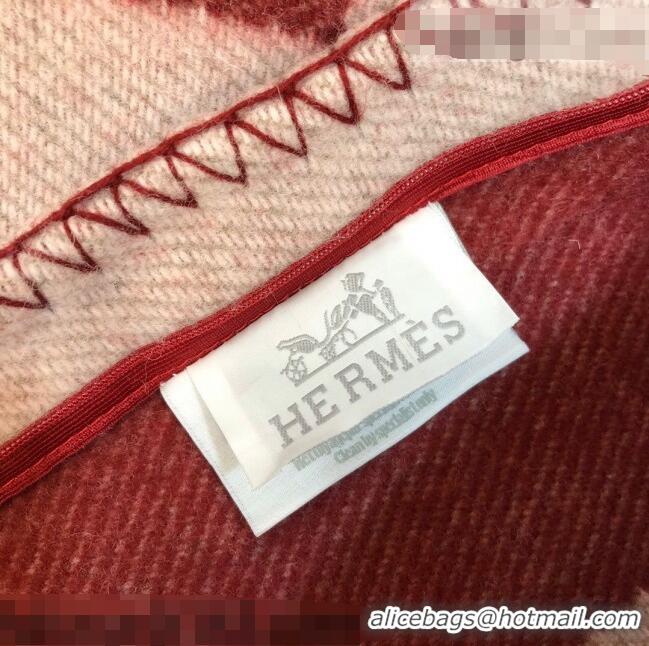 Hot Classic Hermes Avalon Wool Pillow 45x45cm H110214 Burgundy 2021