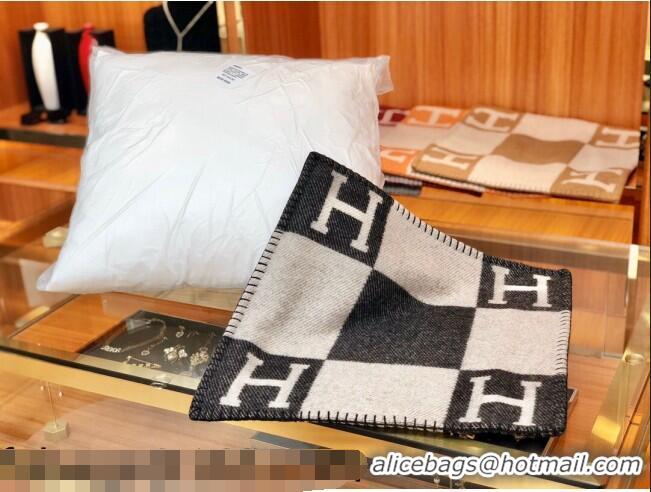 Top Quality Hermes Avalon Wool Pillow 45x45cm H110215 Black 2021