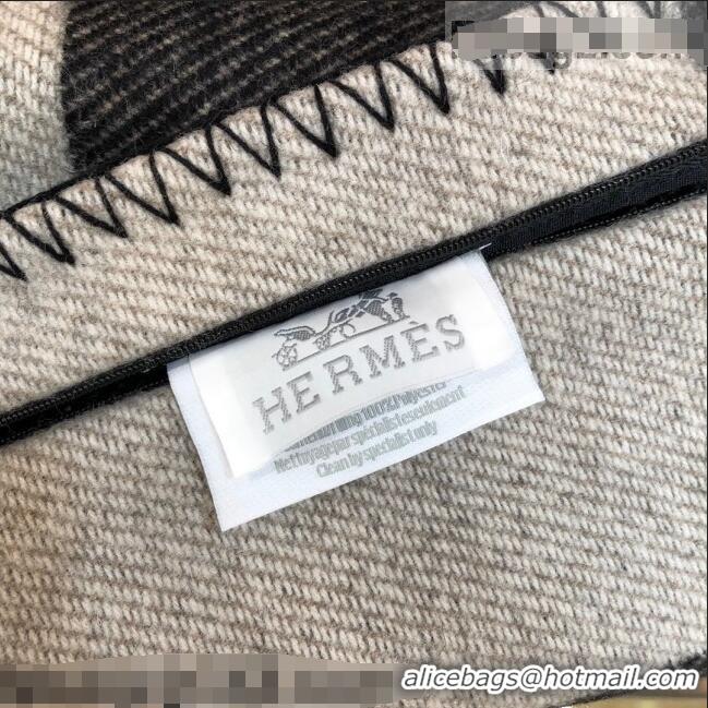 Top Quality Hermes Avalon Wool Pillow 45x45cm H110215 Black 2021