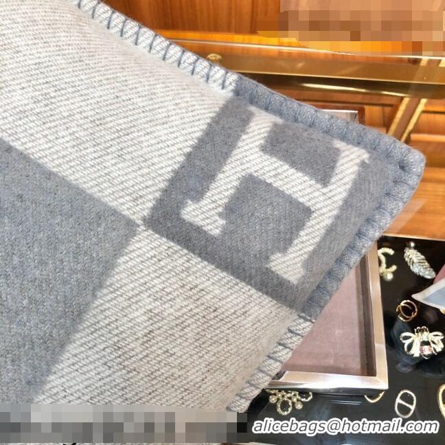 Classic Grade Hermes Avalon Wool Pillow 45x45cm H110217 Grey 2021