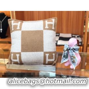 Buy Discount Hermes Avalon Wool Pillow 45x45cm H110218 Brown 2021