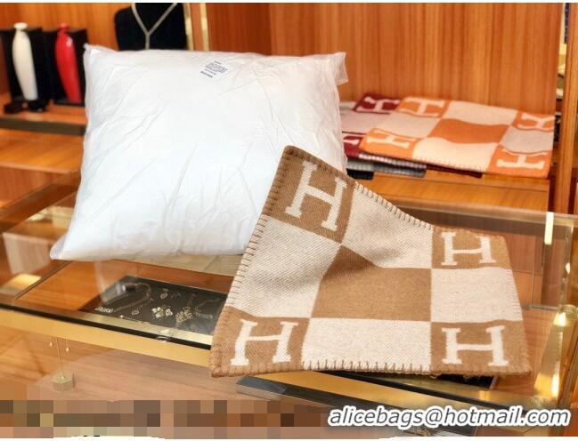 Buy Discount Hermes Avalon Wool Pillow 45x45cm H110218 Brown 2021