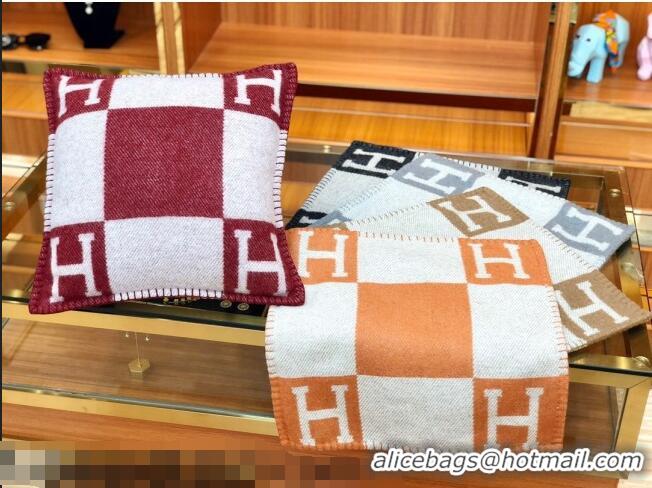 Buy Discount Hermes Avalon Wool Pillow 45x45cm H110218 Brown 2021