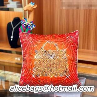 Top Grade Hermes Horse Pillow 45x45cm H110219 Red/Gold 2021