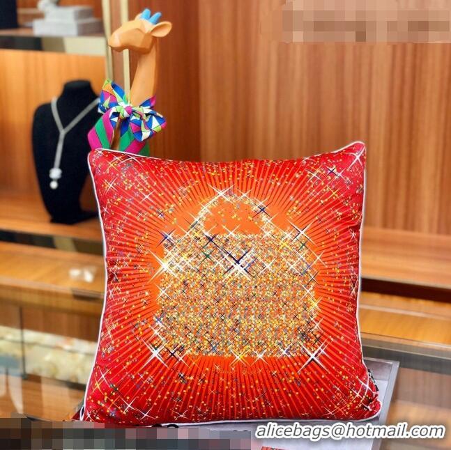 Top Grade Hermes Horse Pillow 45x45cm H110219 Red/Gold 2021