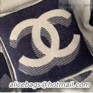 Top Quality Chanel Wool CC Pillow/Cushion 55x55cm C0201 Navy Blue 2021