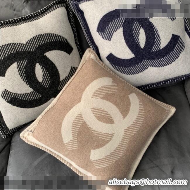 Top Quality Chanel Wool CC Pillow/Cushion 55x55cm C0201 Navy Blue 2021