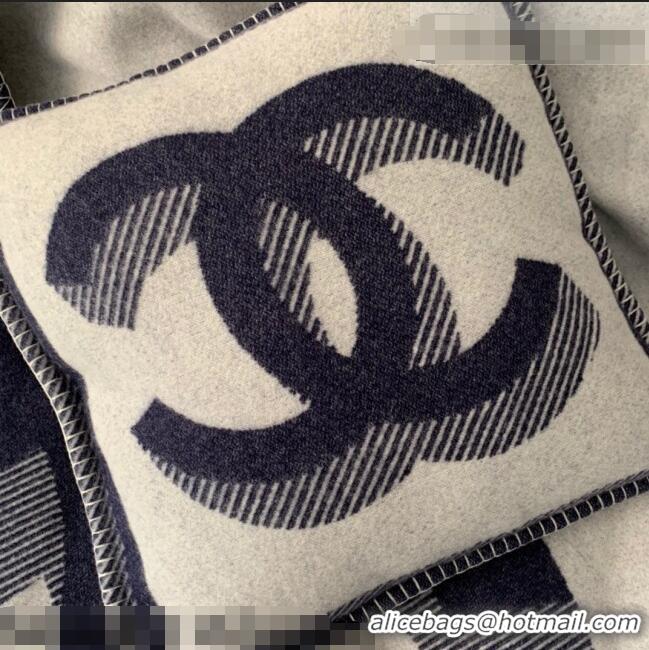 Top Quality Chanel Wool CC Pillow/Cushion 55x55cm C0201 Navy Blue 2021