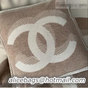 Reasonable Price Chanel Wool CC Pillow/Cushion 55x55cm C0202 Beige 2021