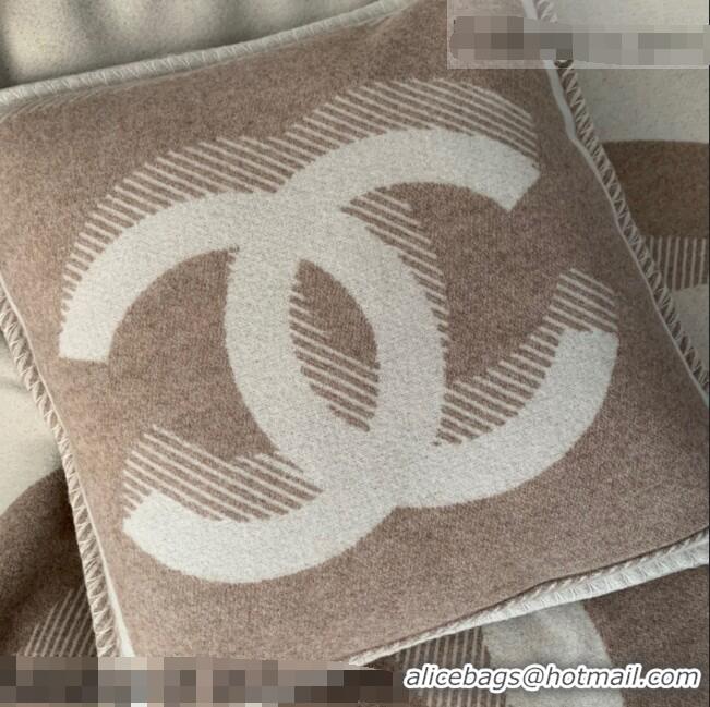 Reasonable Price Chanel Wool CC Pillow/Cushion 55x55cm C0202 Beige 2021