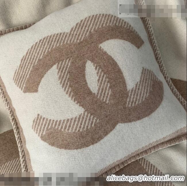 Reasonable Price Chanel Wool CC Pillow/Cushion 55x55cm C0202 Beige 2021