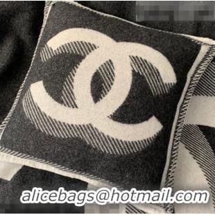 Good Looking Chanel Wool CC Pillow/Cushion 55x55cm C0202 Black 2021