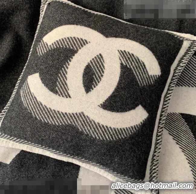 Good Looking Chanel Wool CC Pillow/Cushion 55x55cm C0202 Black 2021